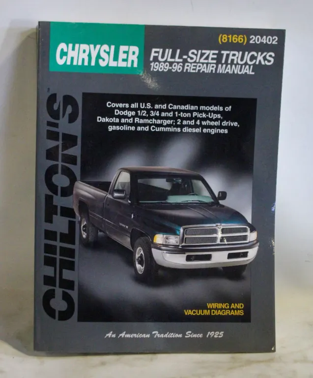 CHILTONS FULLSIZE DODGE TRUCKS MANUAL