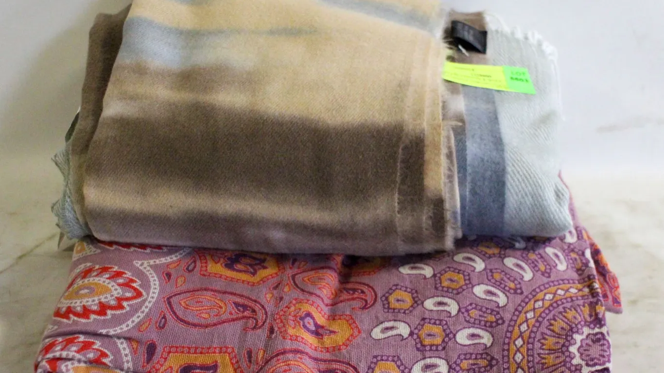 ESTATE COTTON & WOOL PASHMINA THROWS TOGETHER