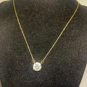 4.05 Carats Lab Grown Diamond 14K Yellow Gold Pendant