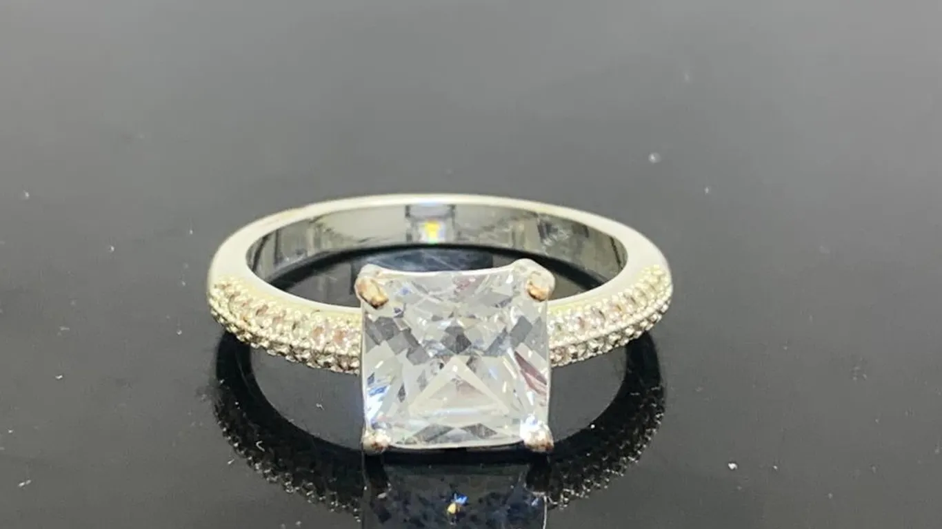 Silver Tone Engagement Ring