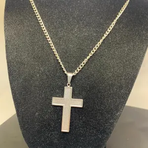 Silver Tone Cross Necklace