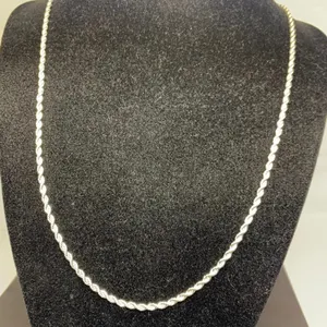 Silver Tone Rope Necklace
