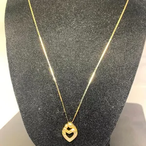 10K Yellow Gold Necklace Heart Shape Pendant