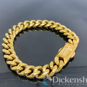 Gold Tone Cross Tag Bracelet