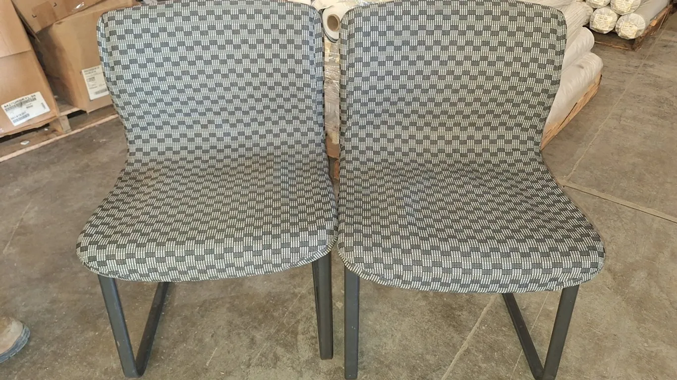 2 Metal/Fabric Chairs
