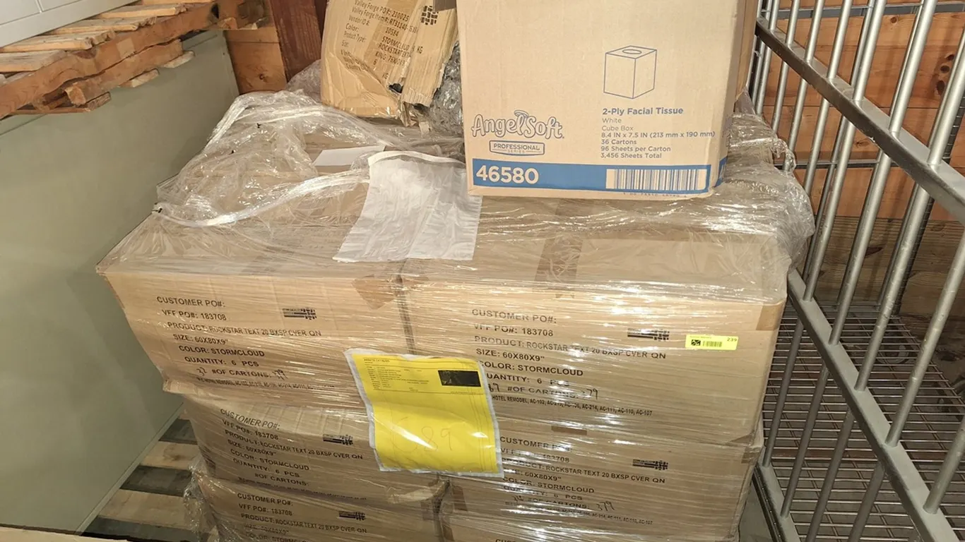 Pallet of Hotel Box Spring Covers