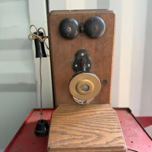 Vintage Oak Wall Phone