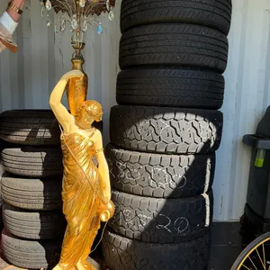 Unique Statue with Crystal Chandelier