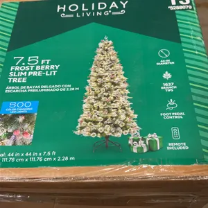 Holiday Living 7.5 Ft Frost Berry Slim Pre-Lit Tree