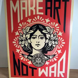 Shepard Fairey Make Art Not War Poster 2005 for SCW
