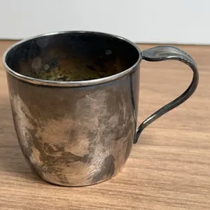 Silver Plated Baby Cup with Decorative Handle