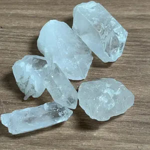 Six Clear Quartz Crystal Rough Specimens Loose Stones