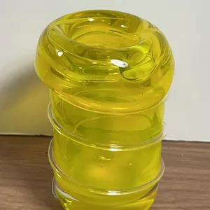 Handblown Yellow Glass Vase Signed and Dated 1993