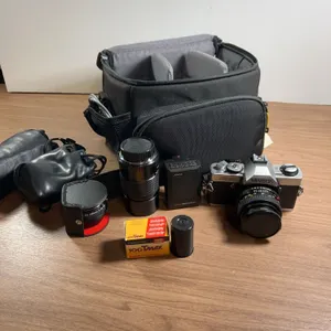Minolta XG-A 35mm Camera Kit with Lenses and Flash