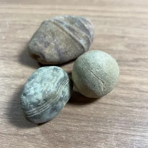Three Smooth Natural River Stones Mixed Colors