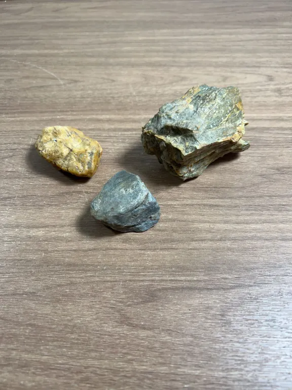 Three Rough Mineral or Rock Specimens