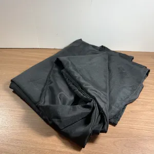 Black Fitted Tablecloth, 5 Foot Size, Polyester Fabric