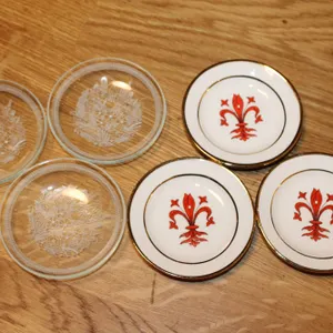 6 Fiorenze Italy Glass and Porcelain Plates