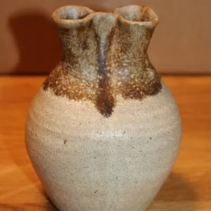 Studio Pottery Double-Spout Vase, Signed Base