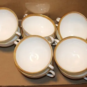 Royal Doulton Royal Gold Pattern Bone China Cups Set of 6