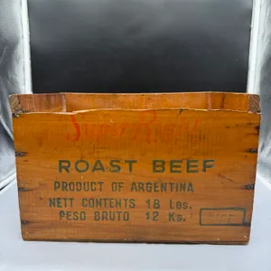 Vintage Super Swift Roast Beef Wooden Advertising Shipping Crate