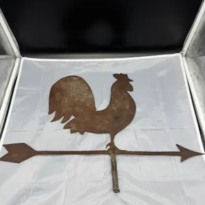 Vintage Metal Rooster Weathervane with Directional Arrow