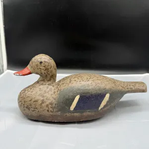 Vintage Hand-Carved & Painted Wooden Mallard Hen Duck Hunting Decoy