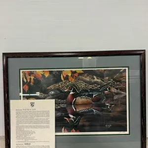 Harold R. Roe Signed Limited Edition Wood Ducks Wildlife Art Lithograph – 682/1500