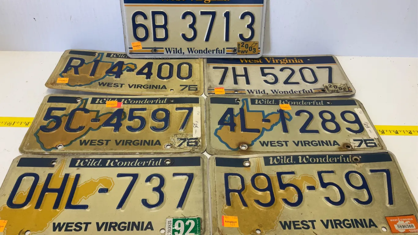 (7) West Virginia Licenses Plates