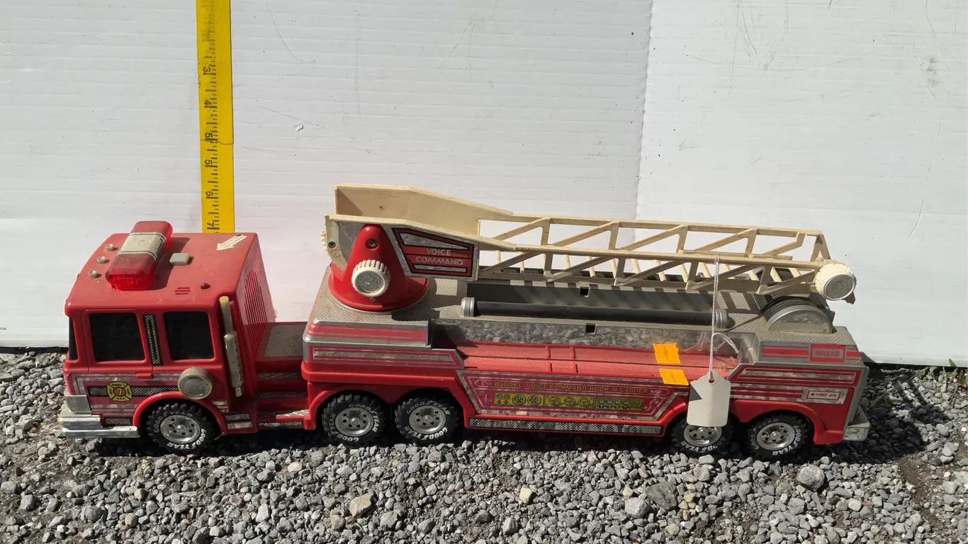 Vintage Buddy L Plastic Toy Fire Truck