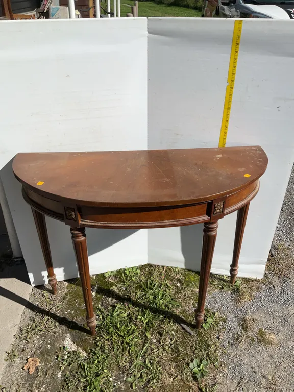 Vintage Half Round Console Table