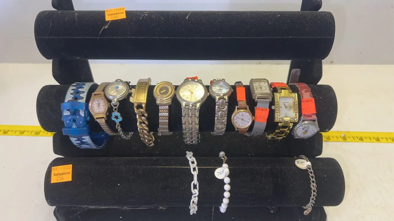 Felt Bracelet Display with Assorted Watches