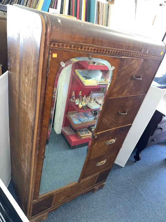 Vintage wardrobe with mirror
