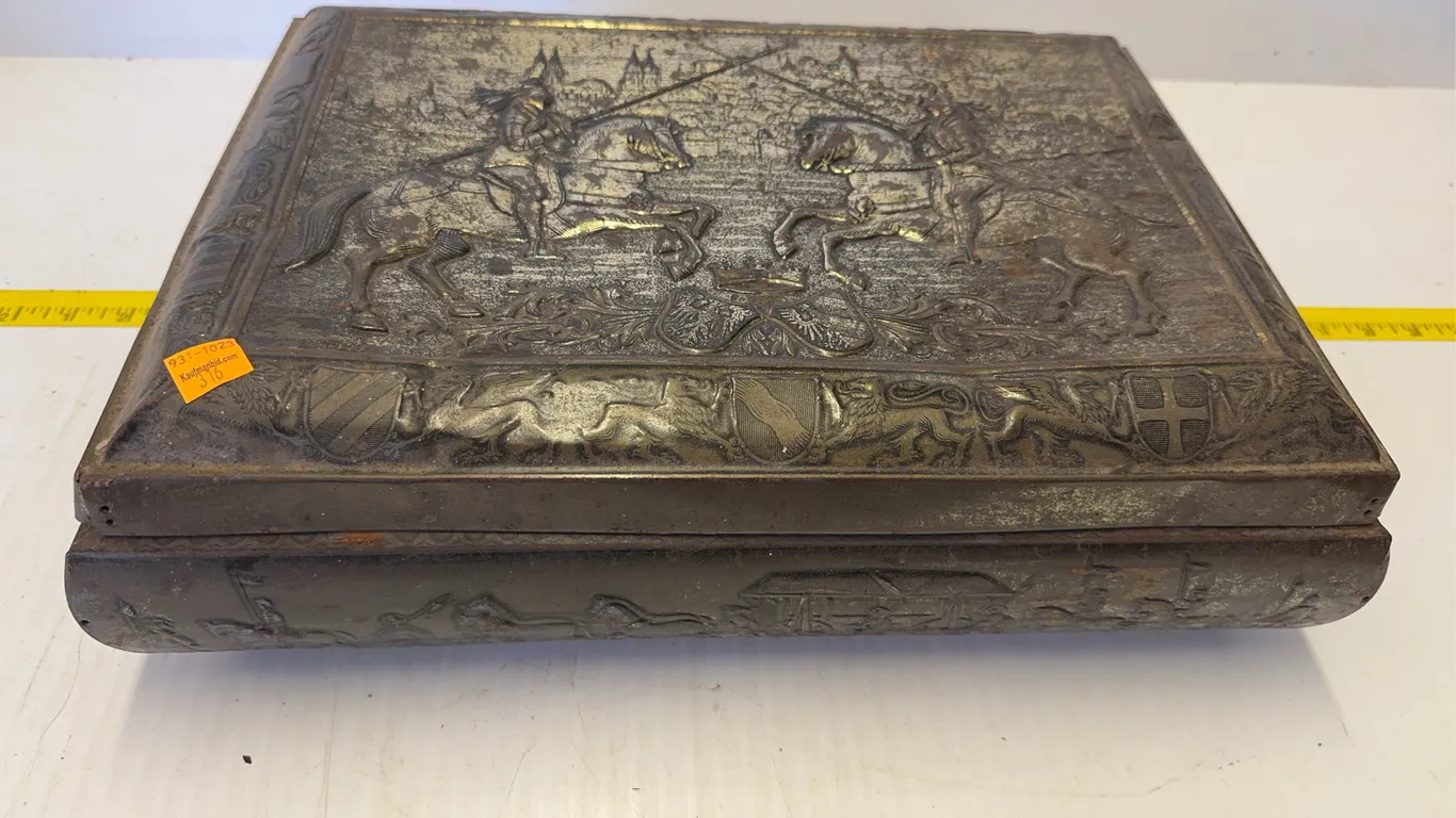 Vintage embossed metal or tin box
