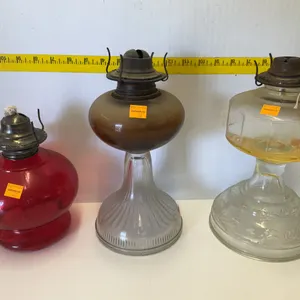 3 Vintage Oil Lamps ( No Globes )