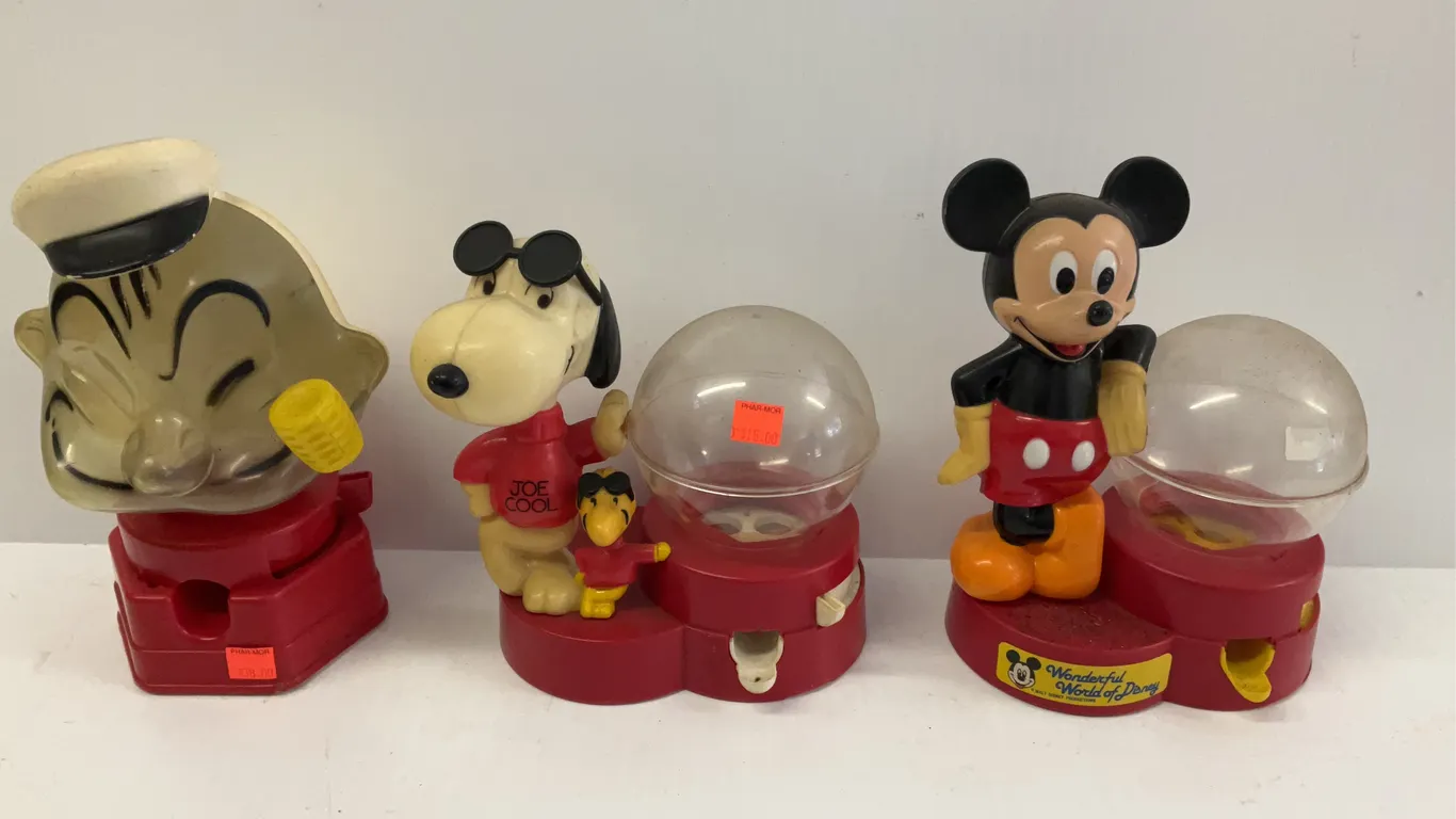 (3) Vintage Plastic Gumball Machines