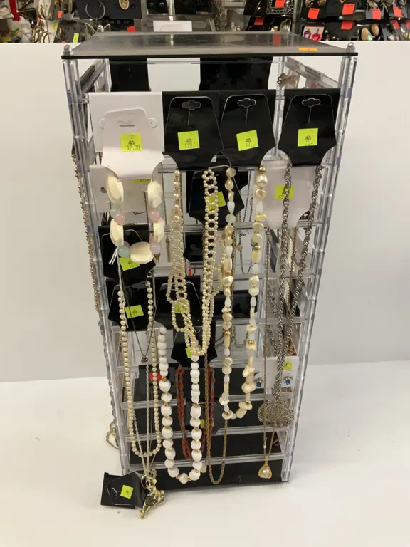 Countertop Jewelry Display Rack with Contents