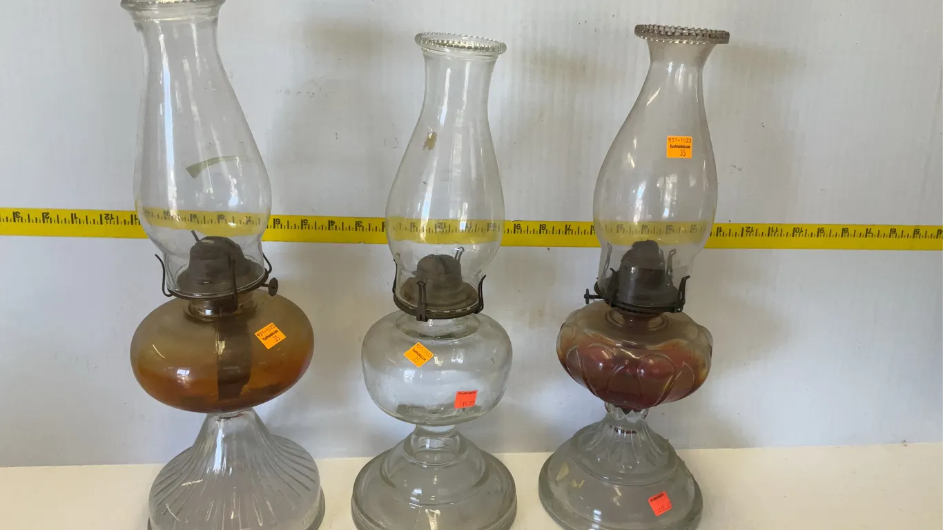 3 Vintage Oil Lamps