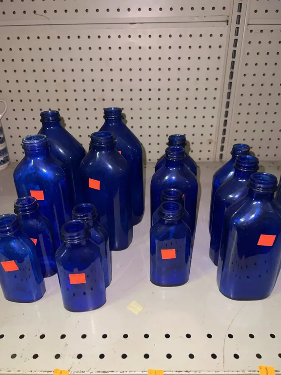 Cobalt Blue Glass Medicine Bottles
