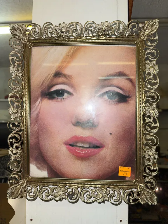 Metal framed Marilyn Monroe portrait