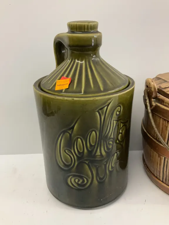 Vintage Jug Cookie Jar, Vintage Basket Cookie Jar