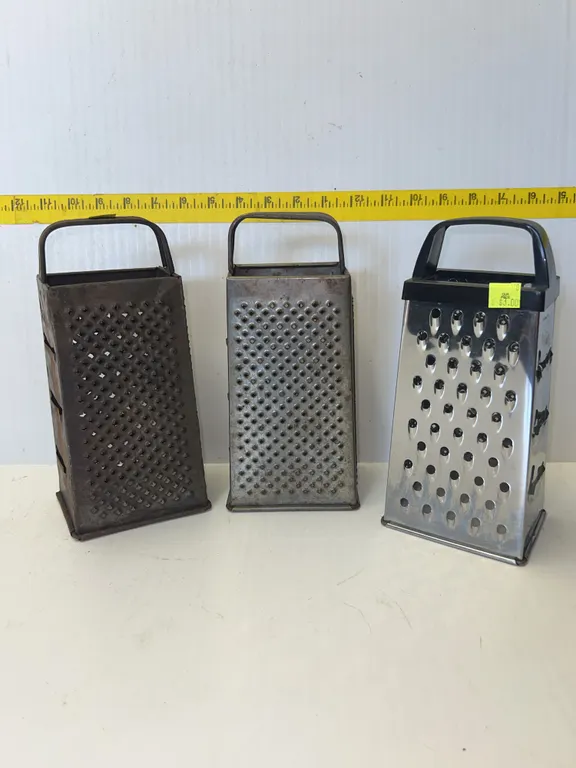 (3) Vintage Metal Cheese Graters