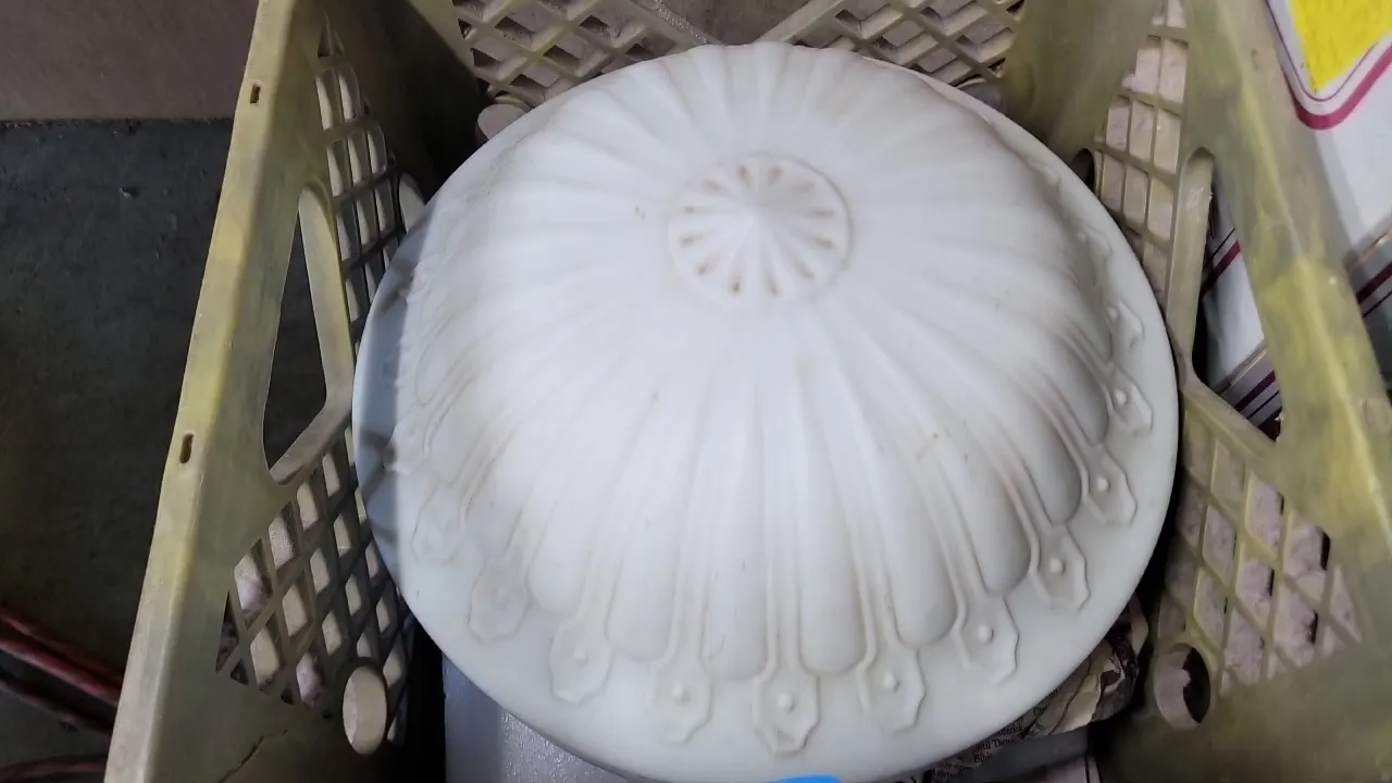 VINTAGE LAMP GLOBES- (2) - slight rim damage