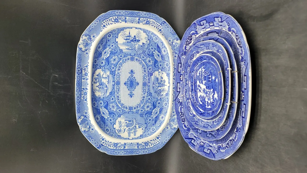 BLUE WILLOW SERVING PLATTERS