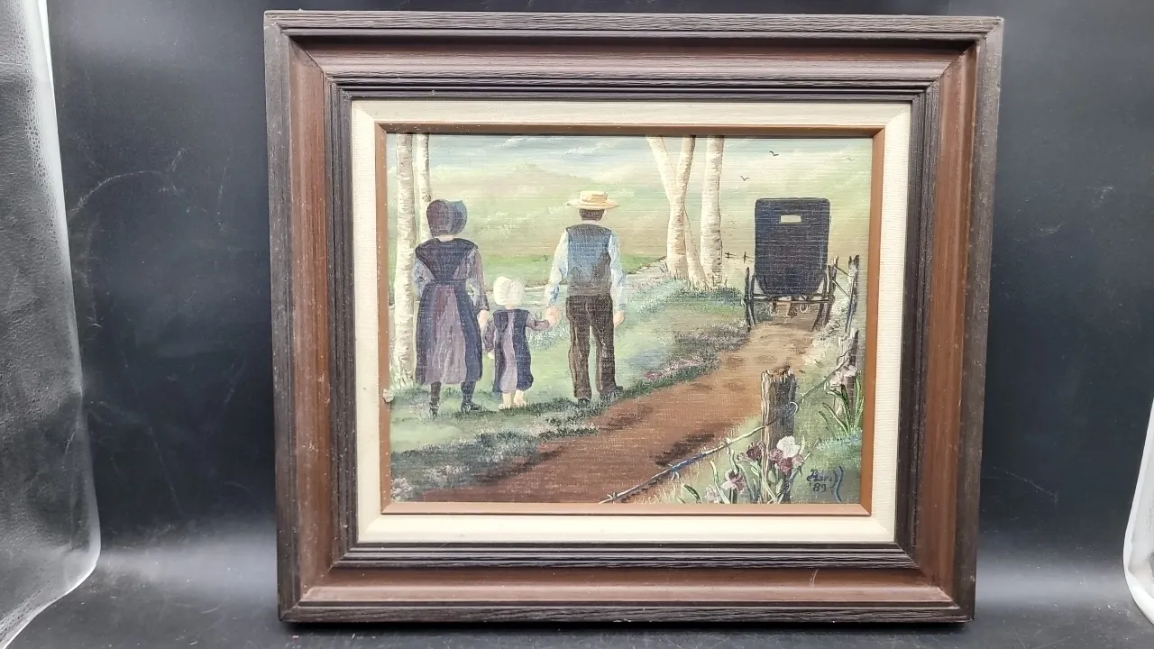 AMISH THEMED ARTWORK- FRAMED & SIGNED (‘89)