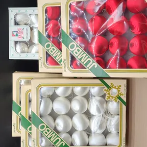 CHRISTMAS- PYRAMID ORNAMENTS (5) & HOLIDAY TIMES ORNAMENTS- all red & white