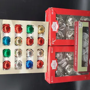 CHRISTMAS- HOLIDAY TIME GLASS ORNAMENTS & COLOR CHANGING EVA BALL  LIGHT SET