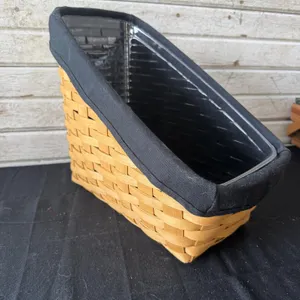 Longaberger Slanted Woven Basket with Liner
