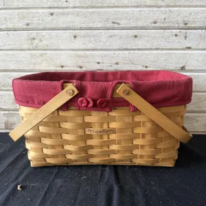 Longaberger Rectangular Basket with Red Liner