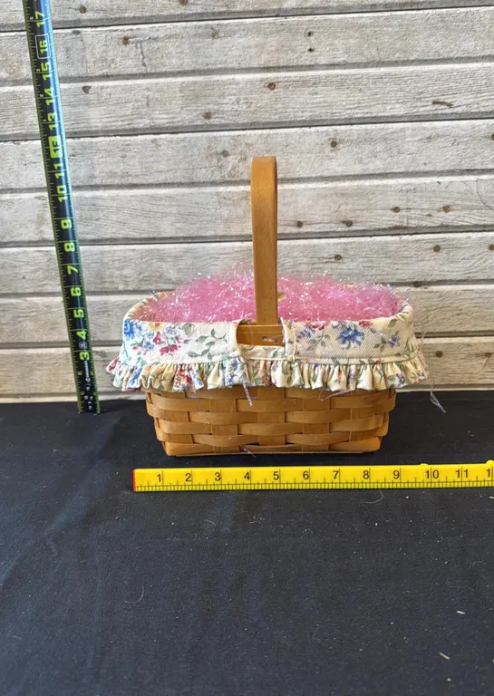 Longaberger Rectangular Basket with Floral Liner